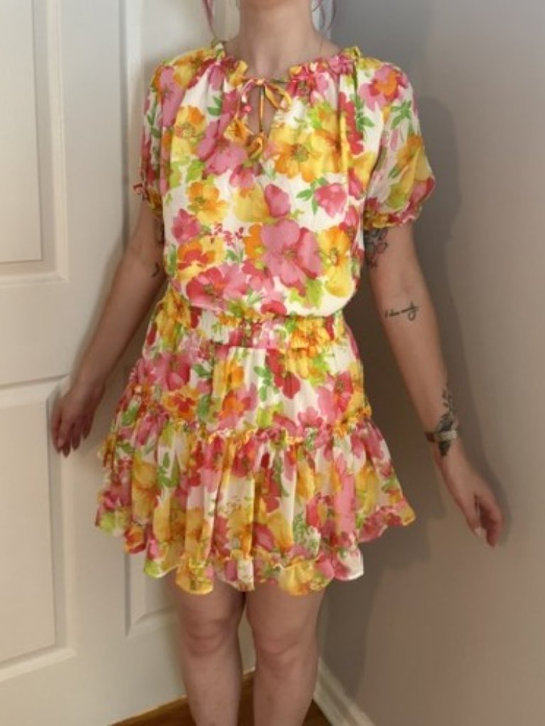W.A.P.G. We're All Pretty Girls Floral Rosie Dress - Mixology - L - Nwt